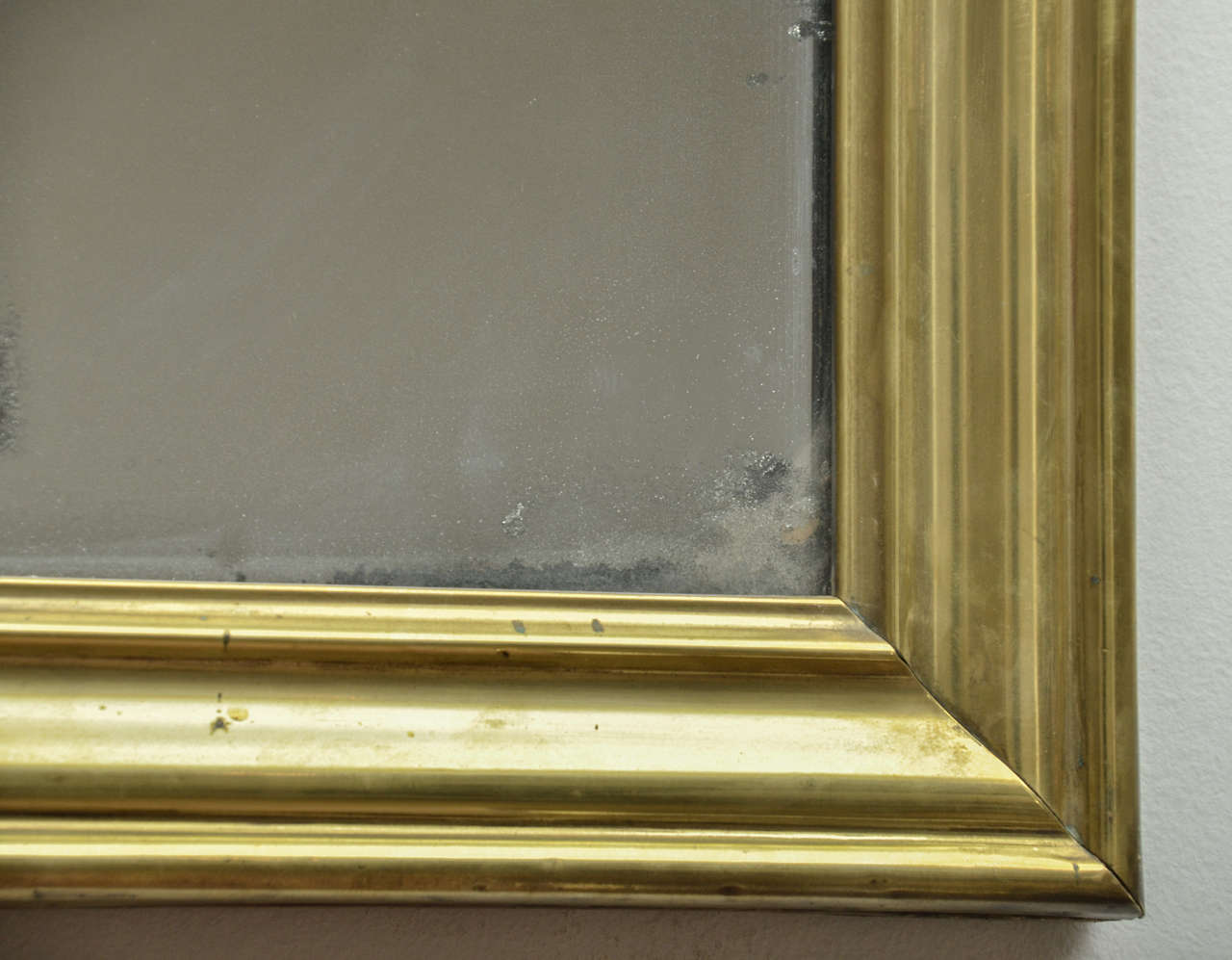 19th Century French Brass Bistro Mirror In Good Condition In East Hampton, NY