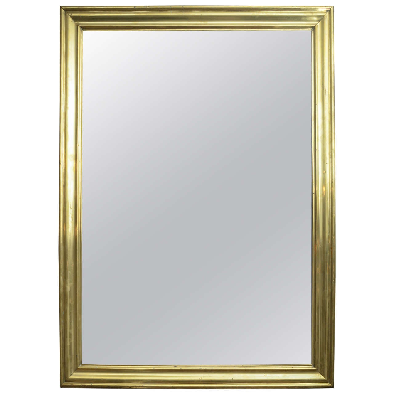 19th Century French Brass Bistro Mirror