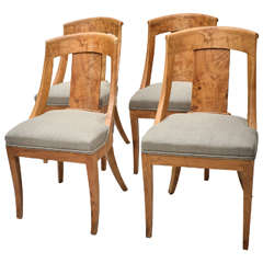 Set of Four Early 19th Century Biedermeier Dining Chairs