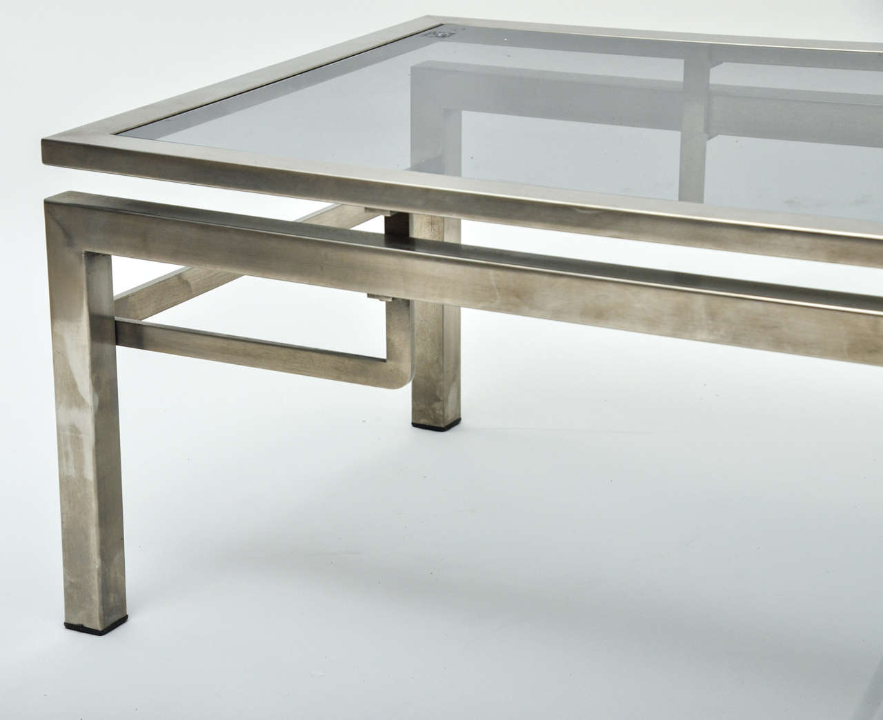 Mid-20th Century Mid-Century Modern French Guy Lefevre Chrome Coffee Table For Sale
