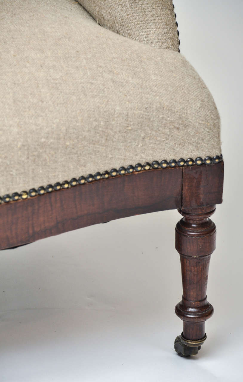Pair of 19th Century English Upholstered Armchairs In Excellent Condition In East Hampton, NY
