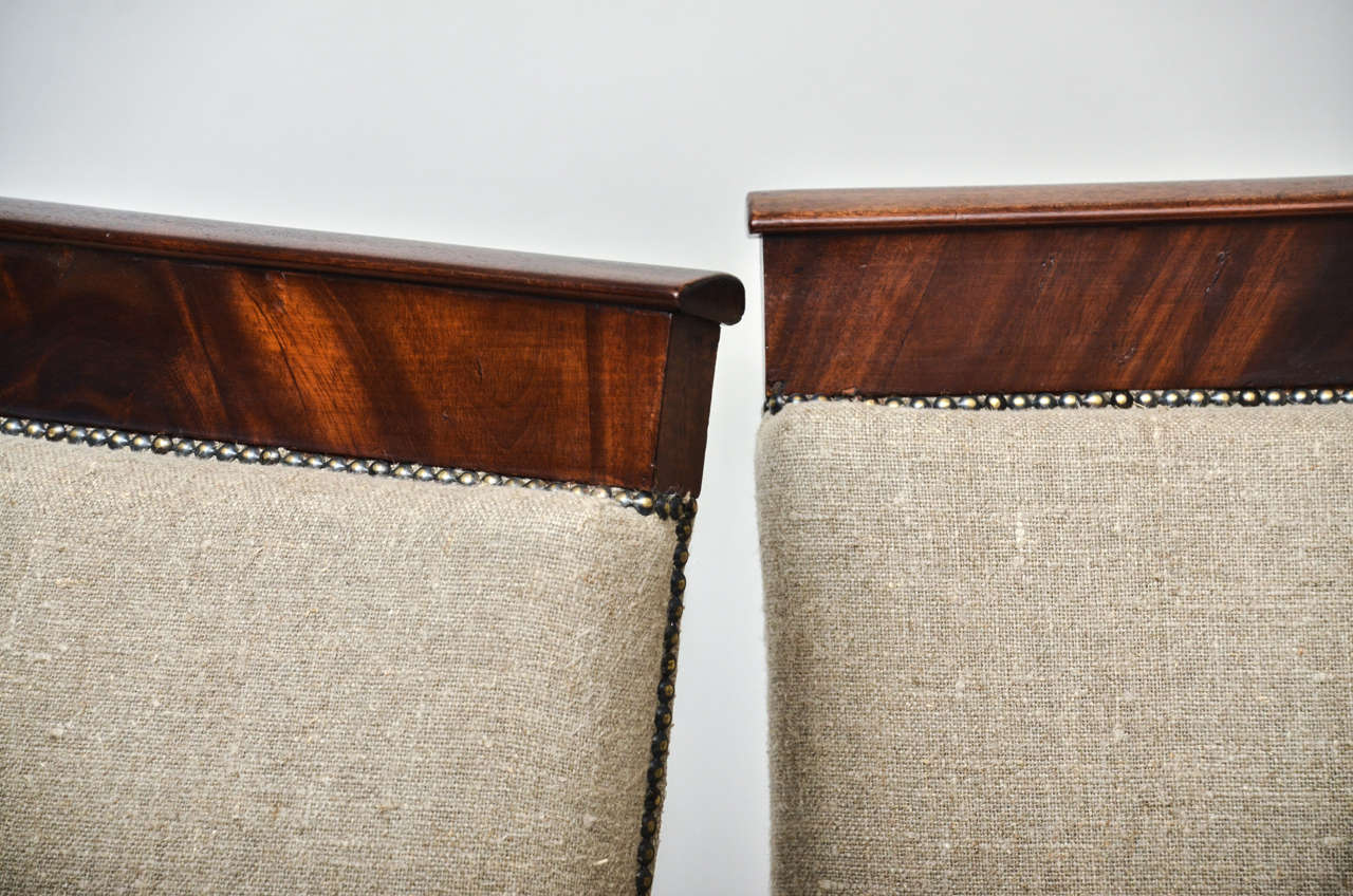 Pair of 19th Century English Upholstered Armchairs 1