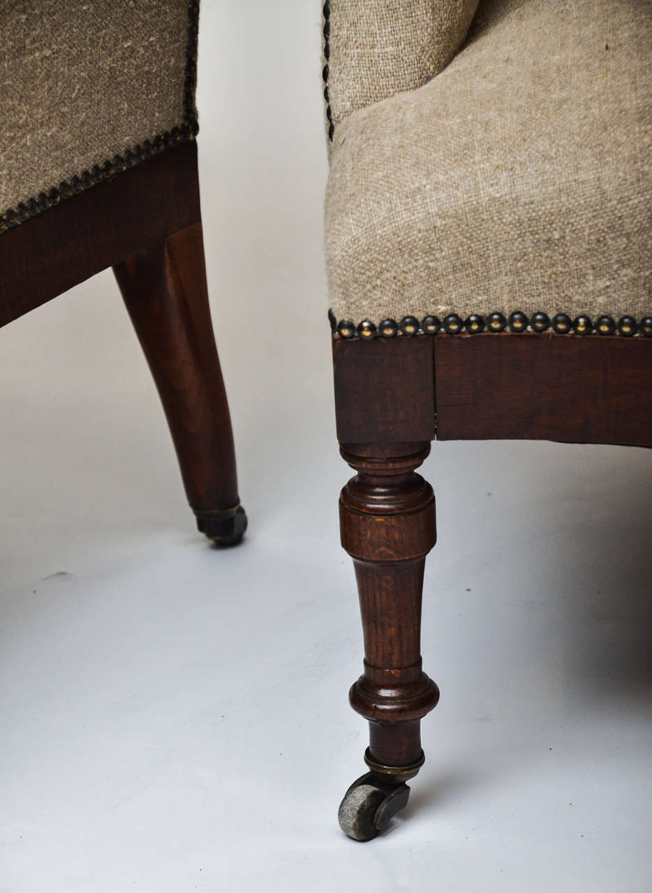 Pair of 19th Century English Upholstered Armchairs 3