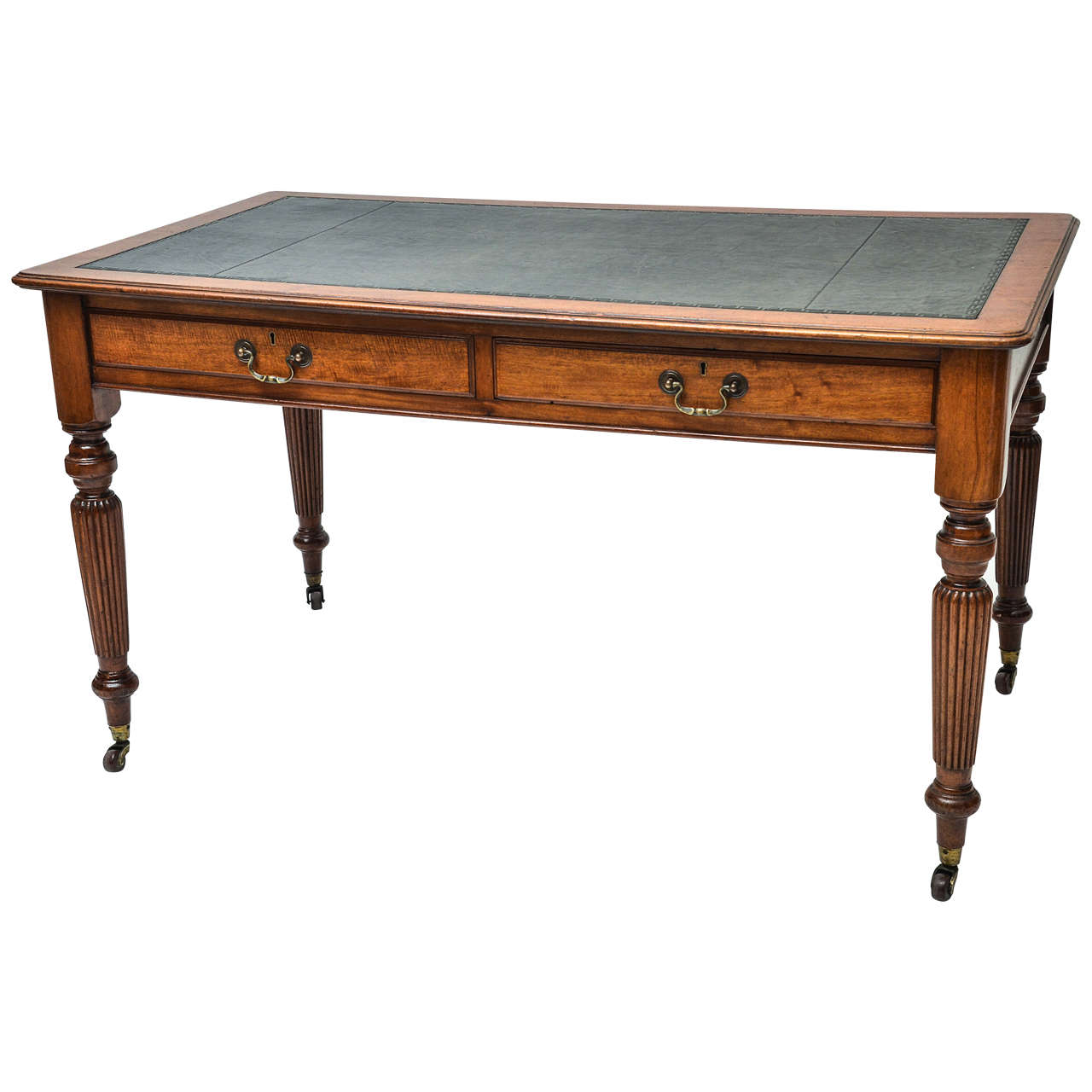 19th Century 54" English Mahogany Writing Table For Sale