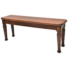English Turn of the Century Mahogany Bench