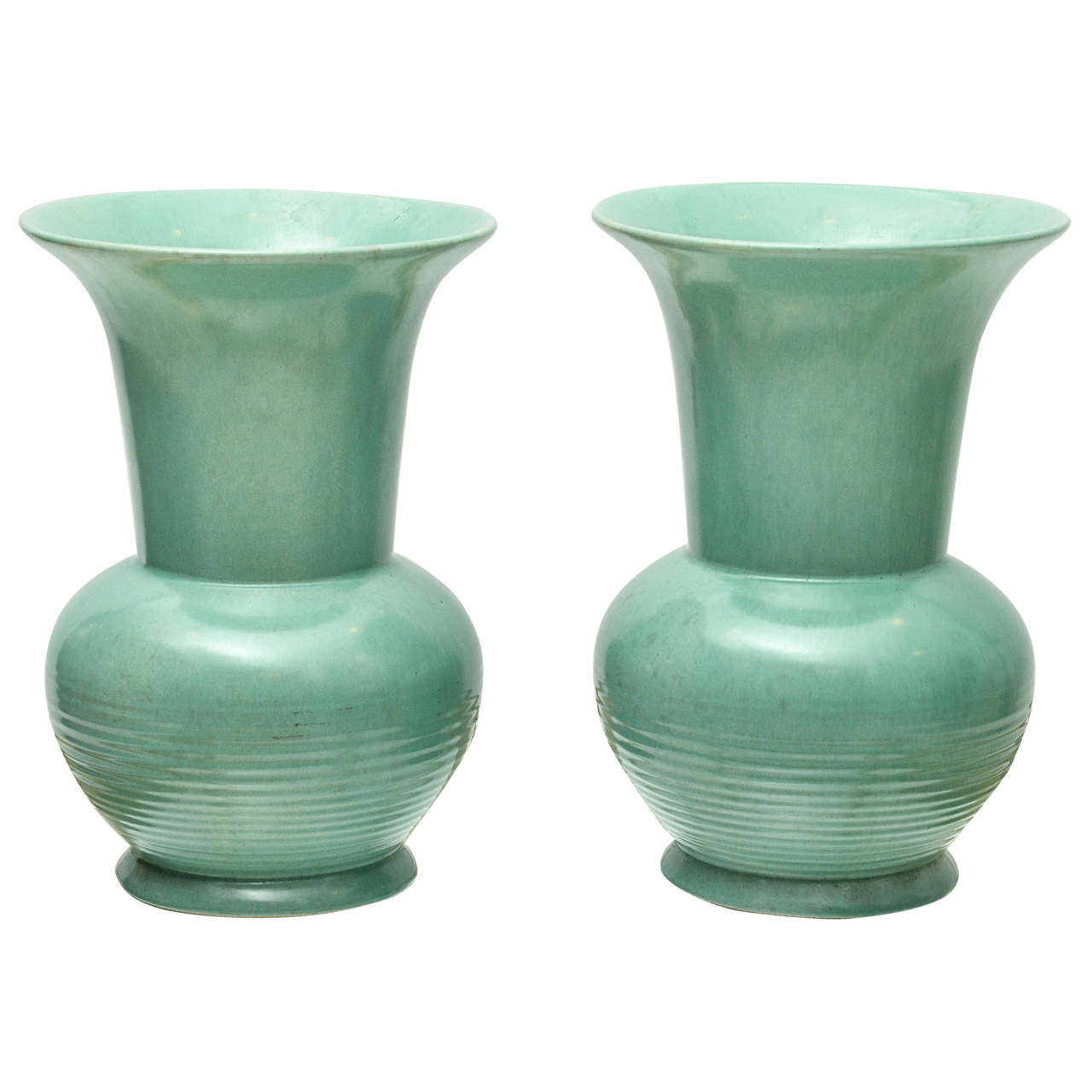 Pair of Mid-Century Modern Belgian Pottery Vases
