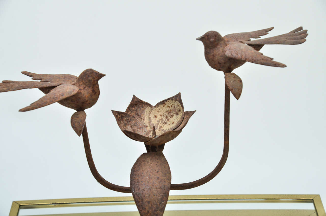 Mid-20th Century Pair of Anglo-Indian Iron Candleholders