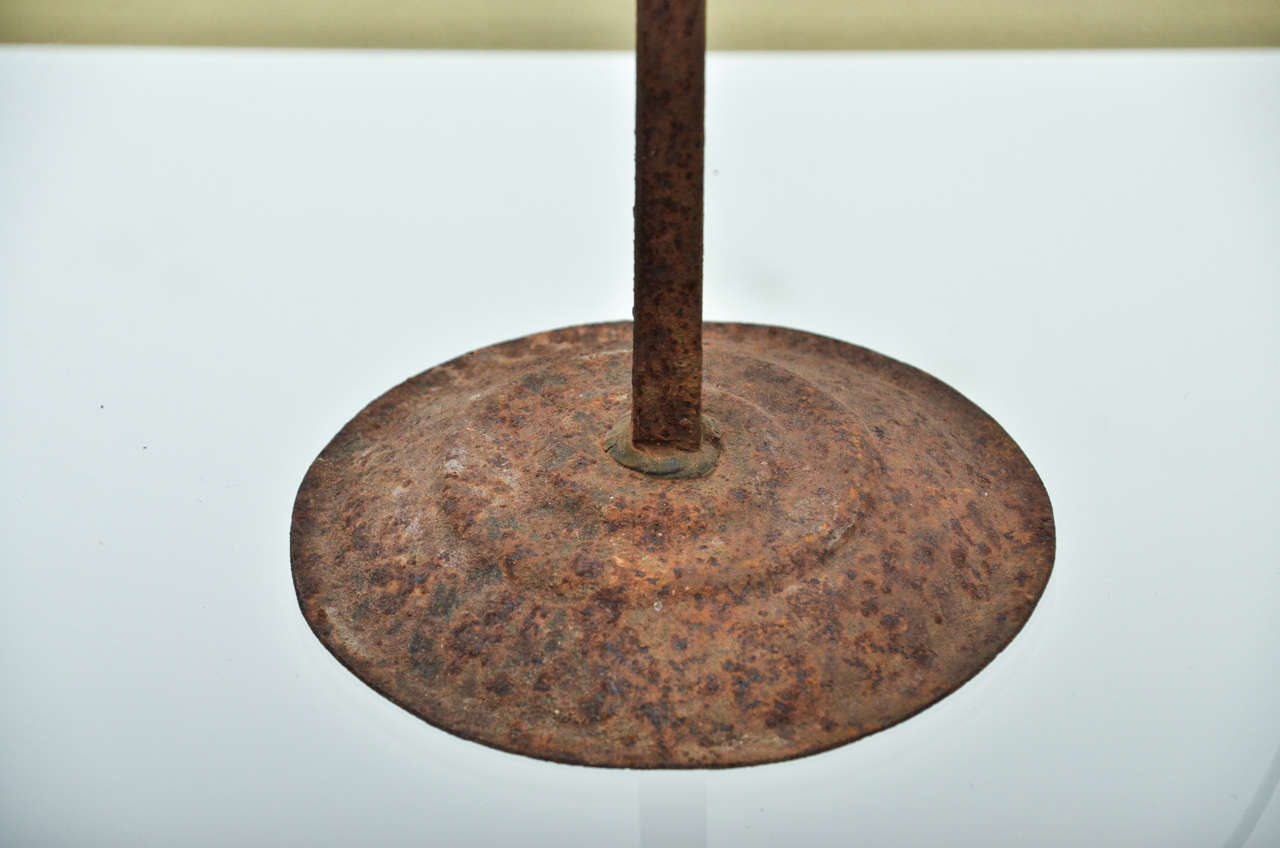 Pair of Anglo-Indian Iron Candleholders 1