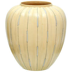 Retro Mid-Century Modern Dutch Gouda Hand-Painted Pottery Vase