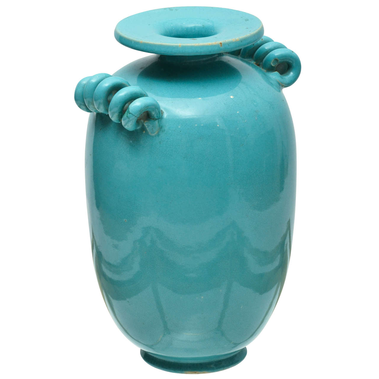 Mid-Century Modern Dutch Art Deco Pottery Vase by Geuren For Sale