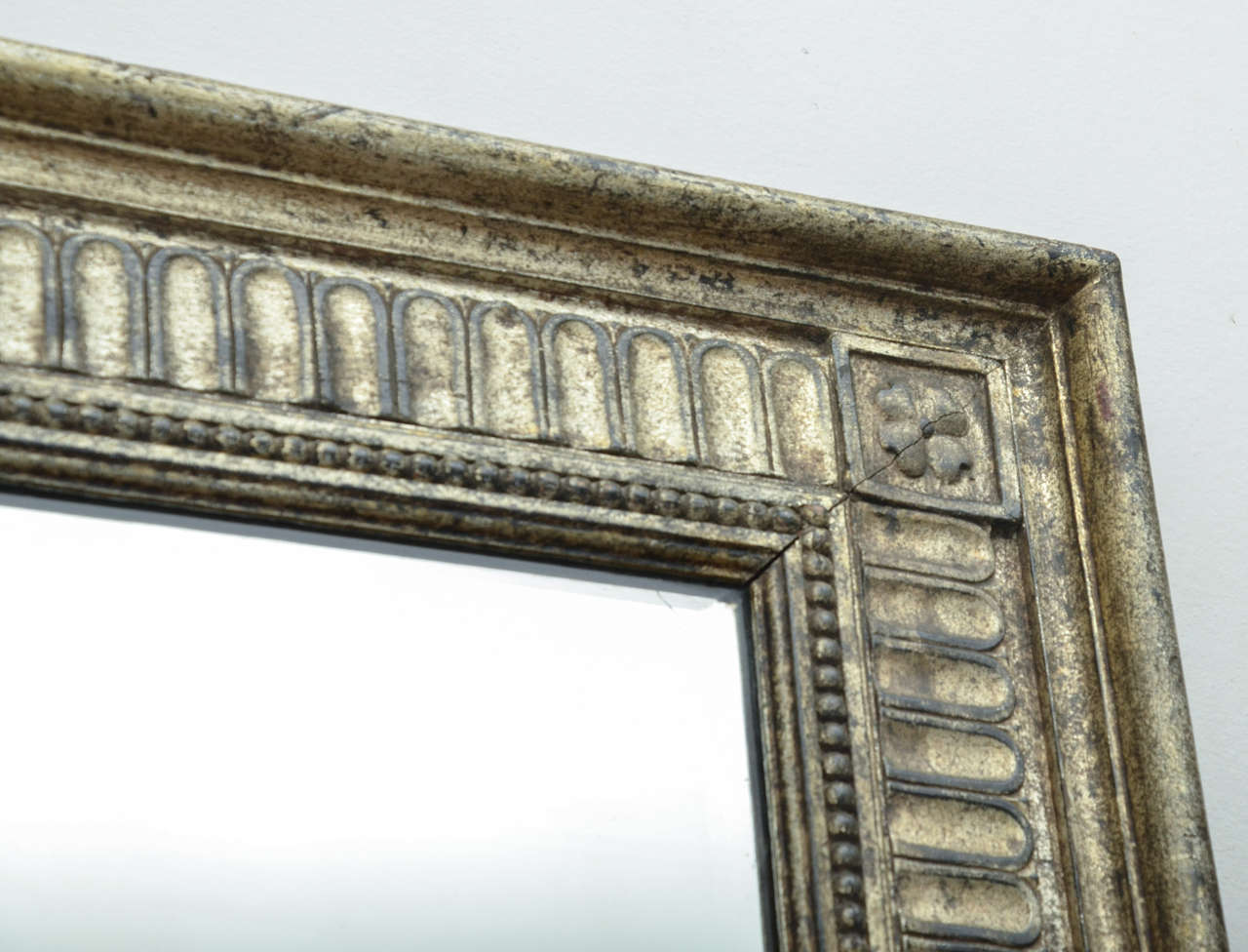 Turn-of-the-Century German Silver Giltwood Mirror For Sale 1
