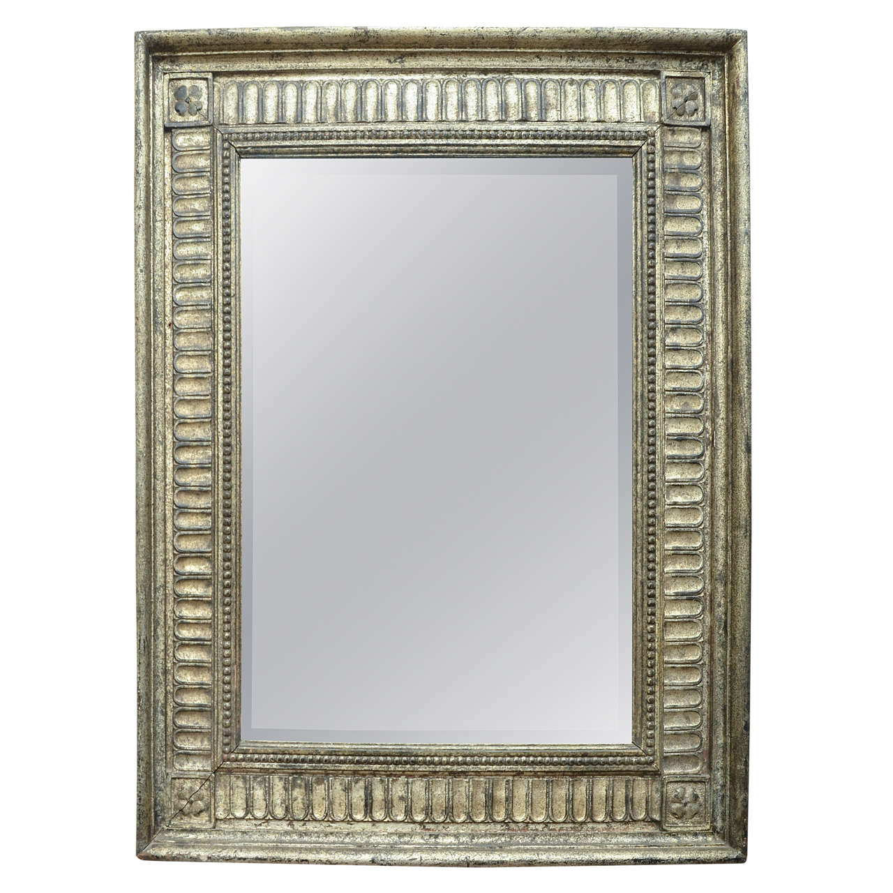 Turn-of-the-Century German Silver Giltwood Mirror For Sale
