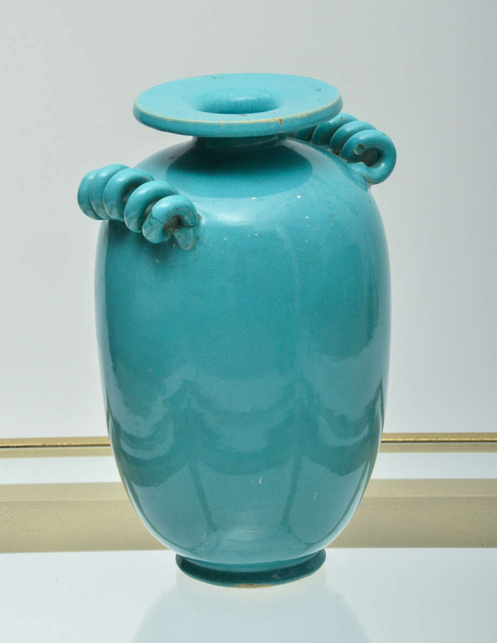MidCentury Modern Dutch Art Deco Pottery Vase by Geuren For Sale at