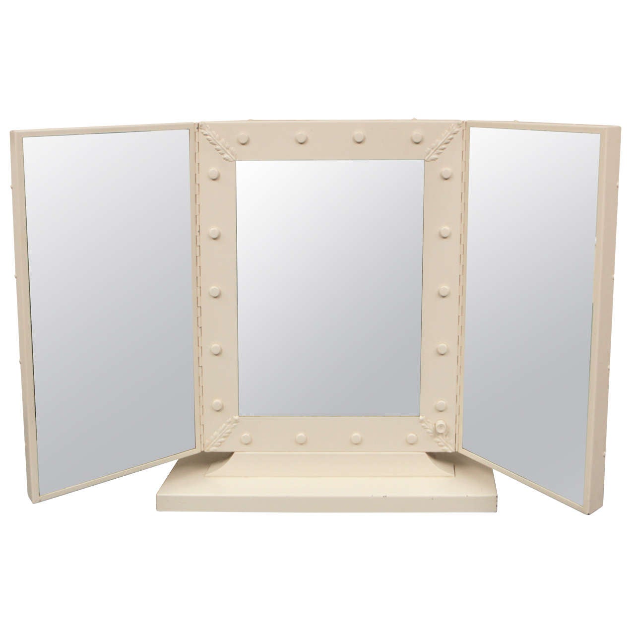 Three-Panel Vintage Vanity Mirror For Sale