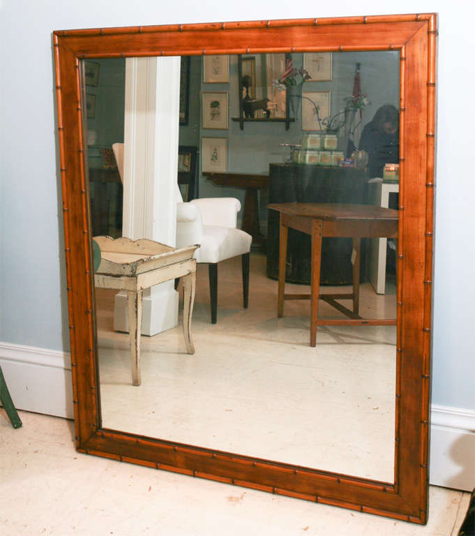 French Faux-Bamboo Mirror