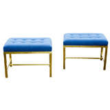 A Pair of Mid Century Polished Bronze Benches