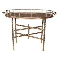 Maison Jansen Faux Bamboo Tray Top Table
