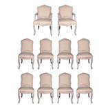 Set of 10 Painted Louis XV Style Dining Chairs