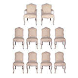 Set of 10 Painted Louis XV Style Dining Chairs