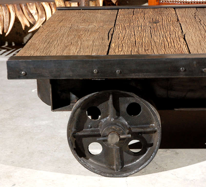 wooden plank with wheels