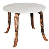 A Painted Iron Table with Marble Top, Circa 1880