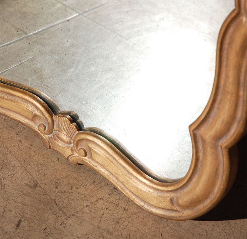 Wood French 1920's Rococo Style Mirror