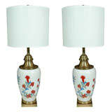 Pair of Handpainted Porcelain Lamps by Chapman