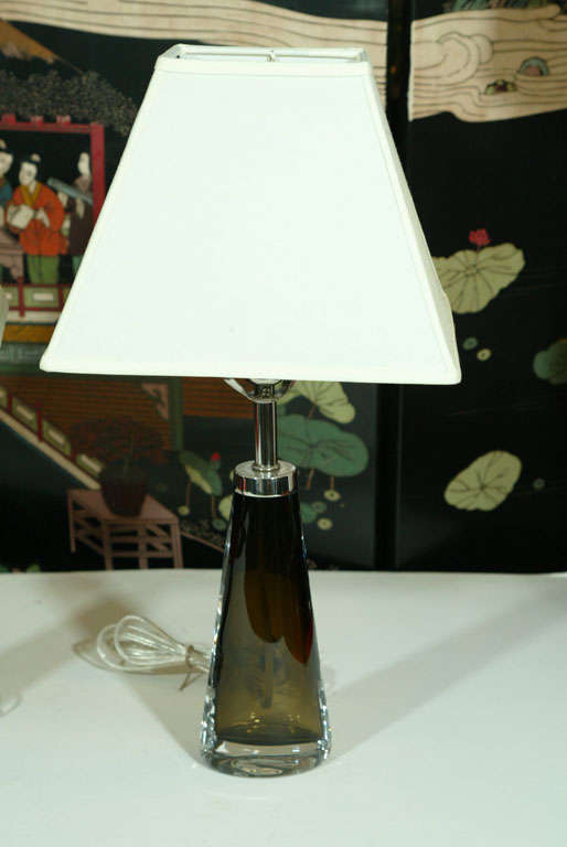 Complimentary Pair of Blue/Green  Orrefors Lamps