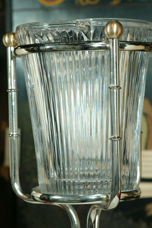 Polished Nickel Bamboo Stand with Crystal Bucket 1