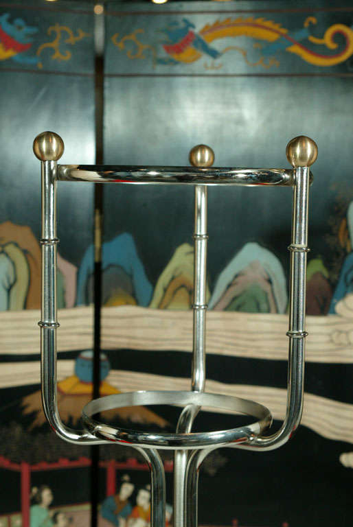 Polished Nickel Bamboo Stand with Crystal Bucket 3