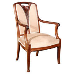 Antique Art Nouveau armchair in the manner of Majorelle