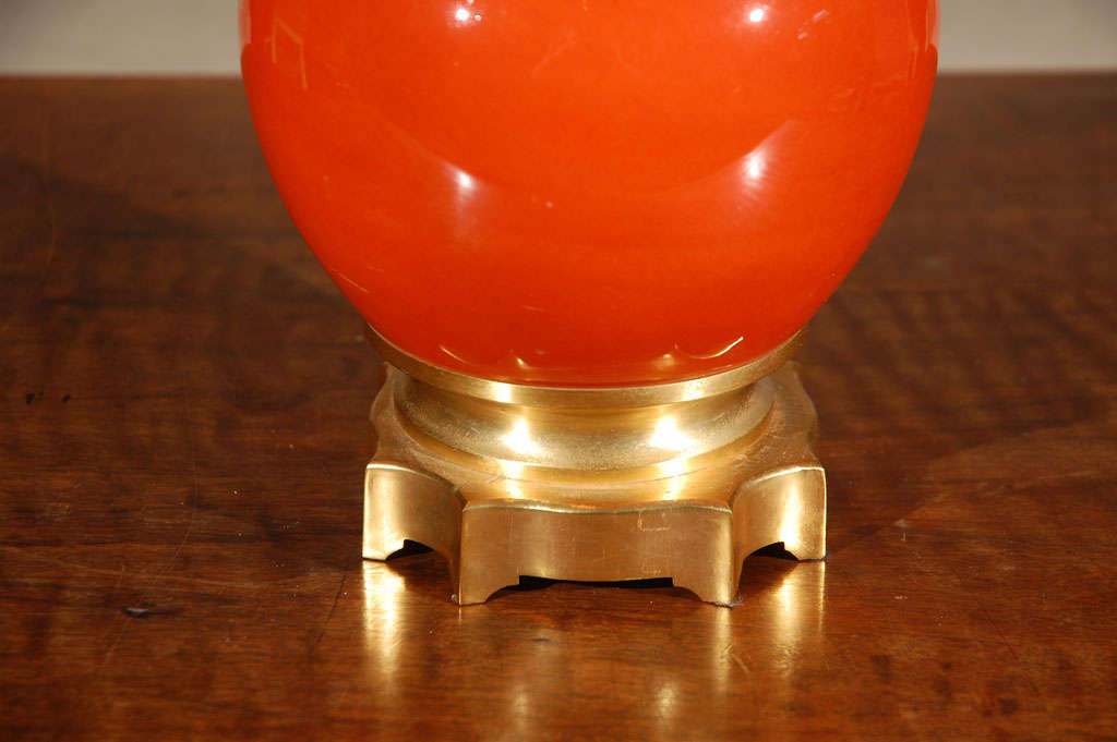 Italian Glazed Orange Lamp