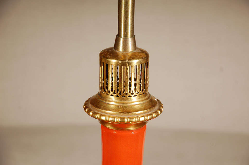 Ceramic Glazed Orange Lamp