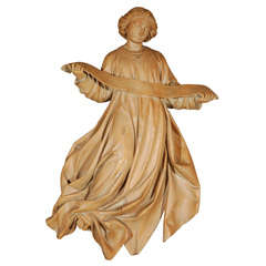 Hand-Carved Angel with Scroll