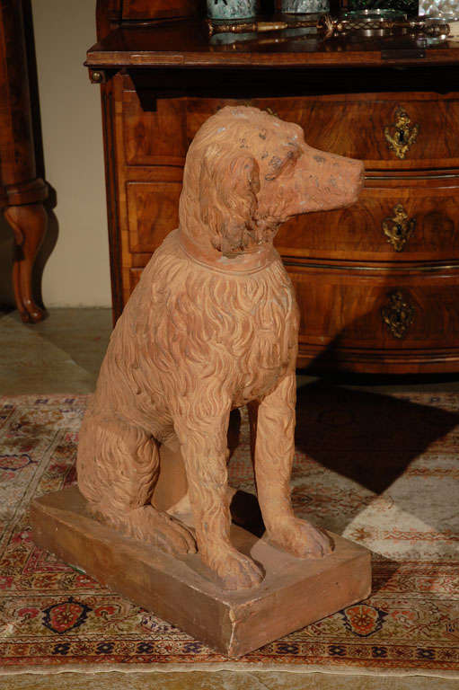 Victorian Life Size, 19th Century, Terracotta Poodles For Sale