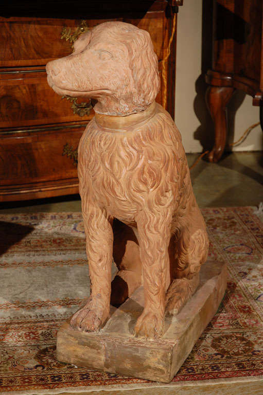 British Life Size, 19th Century, Terracotta Poodles For Sale