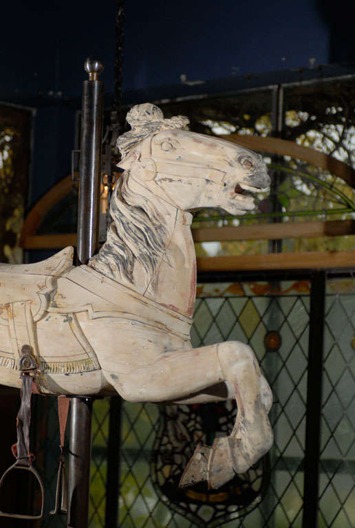 20th Century American Carved Wooden Carousel Horse For Sale 1