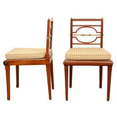 Pair of Fine and Rare Danish Neoclassical Side Chairs