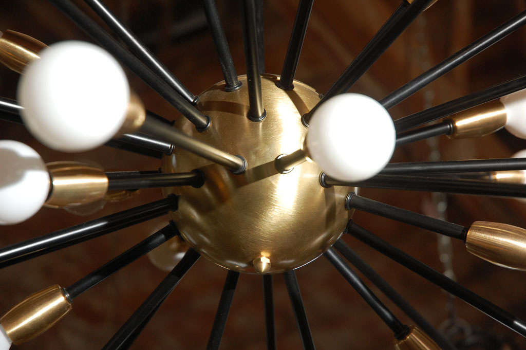 Mid-Century Modern 36 Lights Brass Sputnik Light Fixture