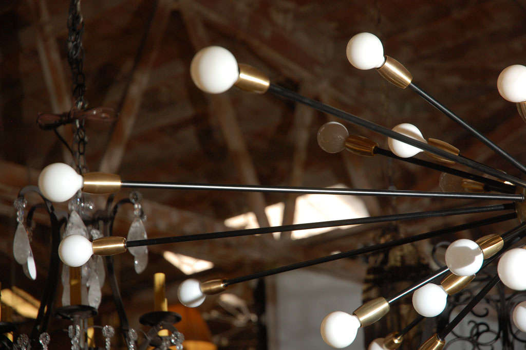 Contemporary 36 Lights Brass Sputnik Light Fixture