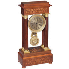 French Louis-Philippe Inlaid Portico Clock