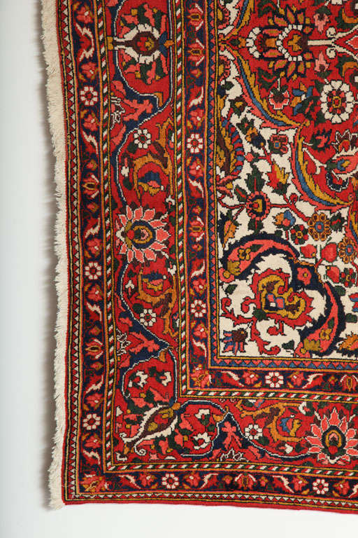 Vegetable Dyed Antique 1920s Persian Bakhtiari Rug, 7x11