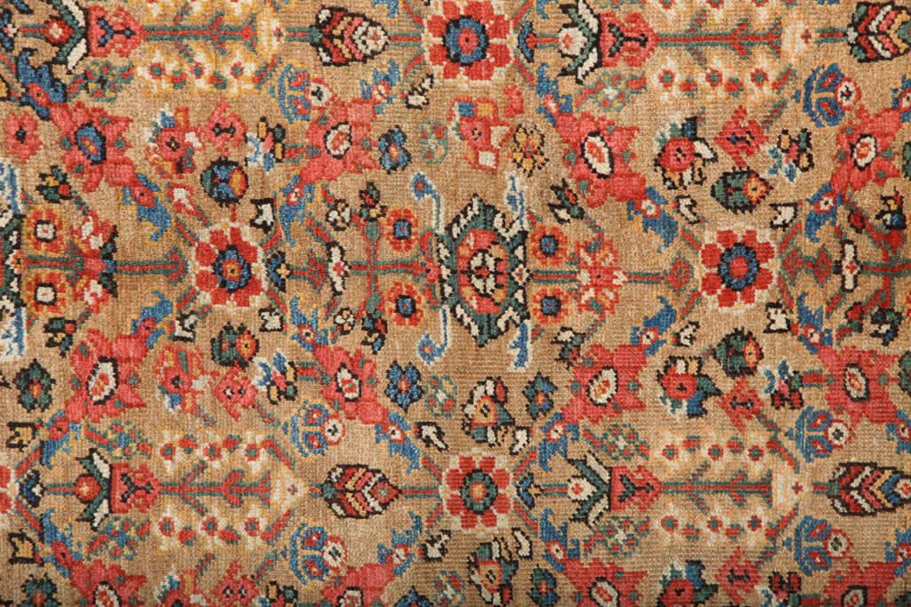 Hand-knotted Antique 1880s Wool Persian Sultanabad Rug, Red and Cream, 9' x 12' In Good Condition For Sale In New York, NY