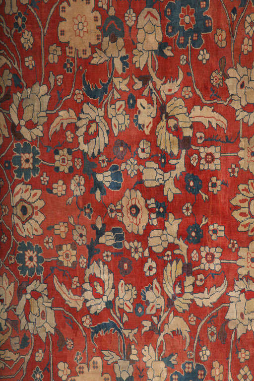 Antiker persischer Sultanabad-Teppich aus den 1870er Jahren, Wolle, 8' x 10' (Pflanzlich gefärbt) im Angebot
