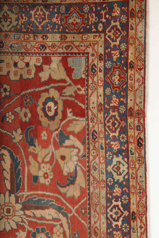 Antiker persischer Sultanabad-Teppich aus den 1870er Jahren, Wolle, 8' x 10' im Zustand „Gut“ im Angebot in New York, NY