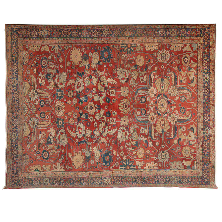 Antique 1870s Persian Sultanabad Rug, 8' x 10'