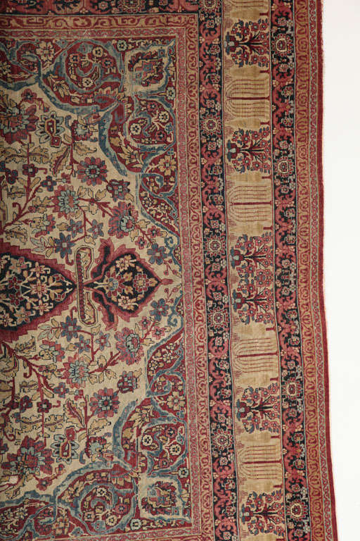 Vegetable Dyed Antique Wool Persian Kermanshah Rug, Circa 1880, Hand-knotted, 8' x 11' For Sale
