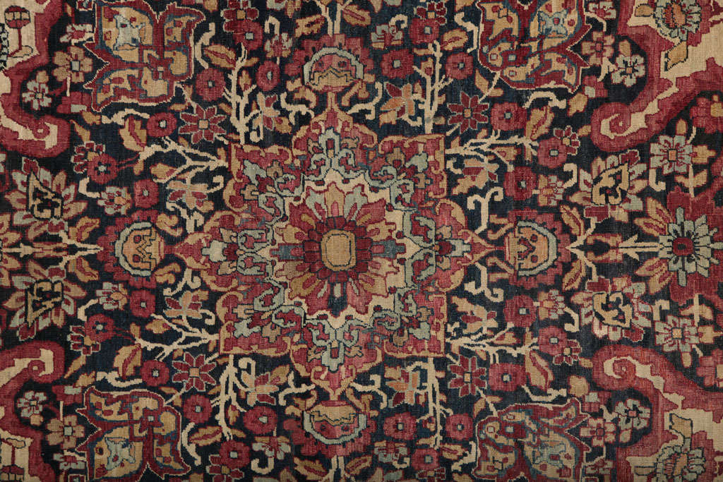 Antique Wool Persian Kermanshah Rug, Circa 1880, Hand-knotted, 8' x 11' In Excellent Condition For Sale In New York, NY
