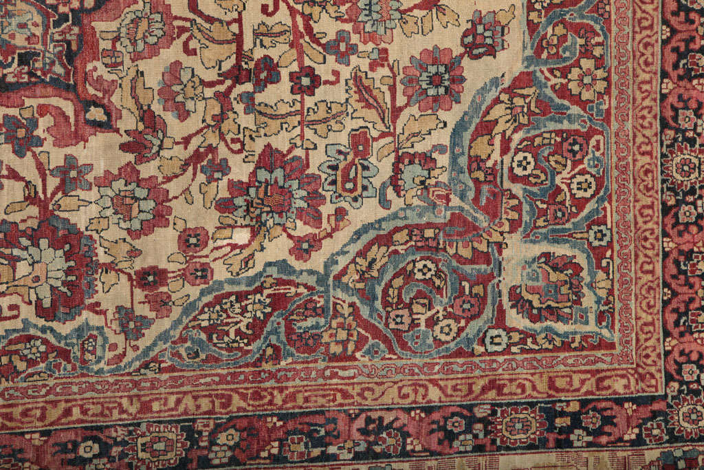 20th Century Antique Wool Persian Kermanshah Rug, Circa 1880, Hand-knotted, 8' x 11' For Sale
