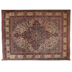 Vintage Wool Persian Kermanshah Rug, Circa 1880, Hand-knotted, 8' x 11'